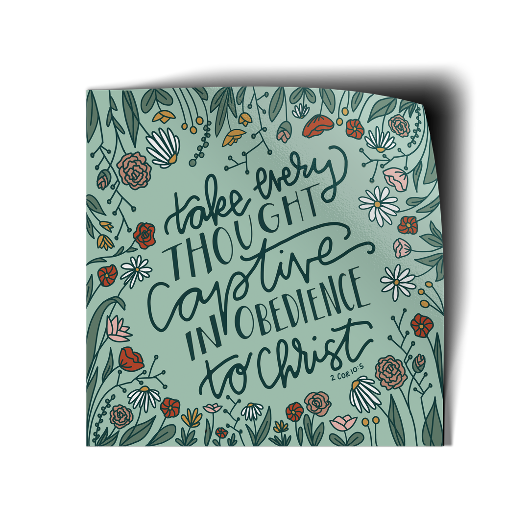 Take Every Thought Captive Vinyl Sticker-Pink Salt Riot