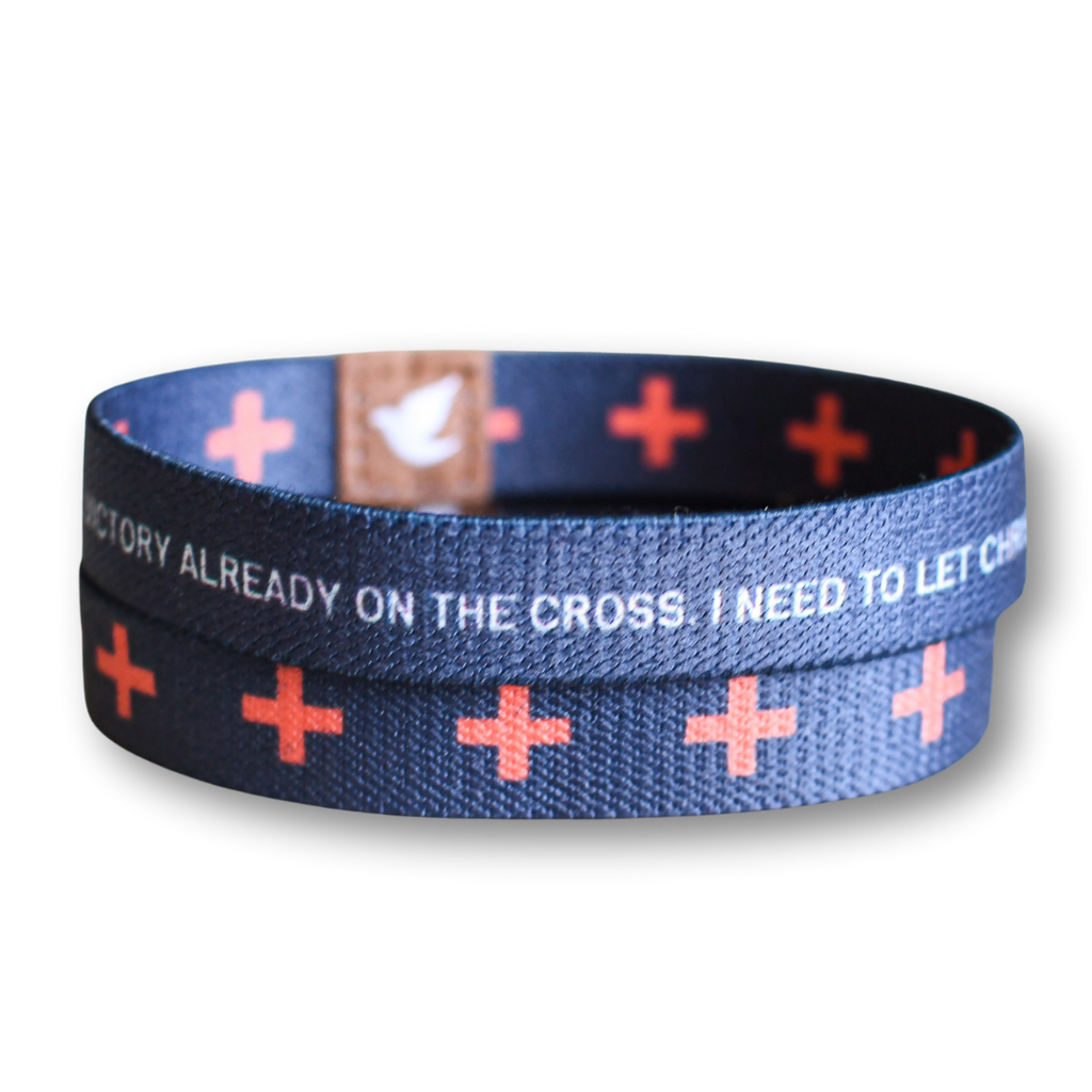 The Cross is the Victory Elastic Mens TruthBand - Pink Salt Riot