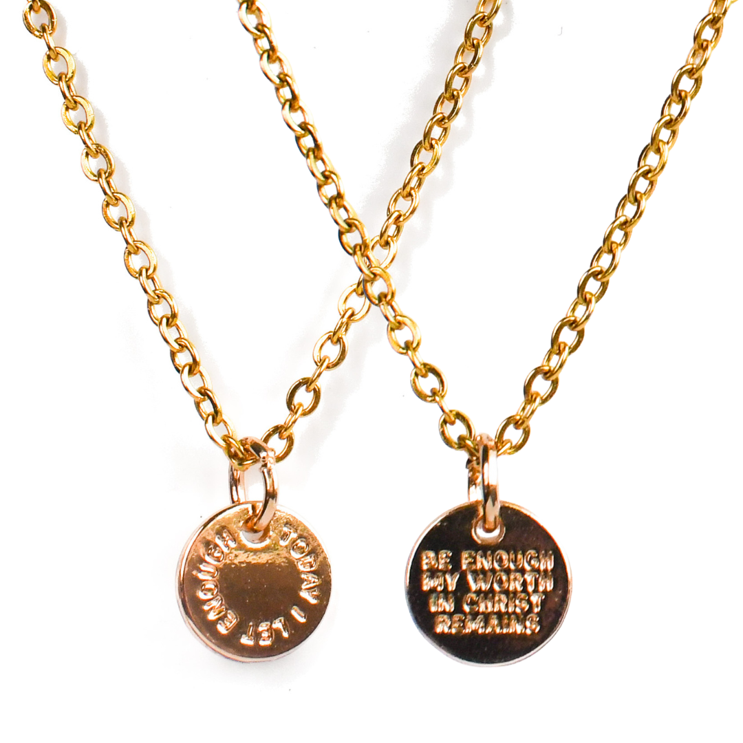 Let Enough Be Enough Coin Necklace-Pink Salt Riot