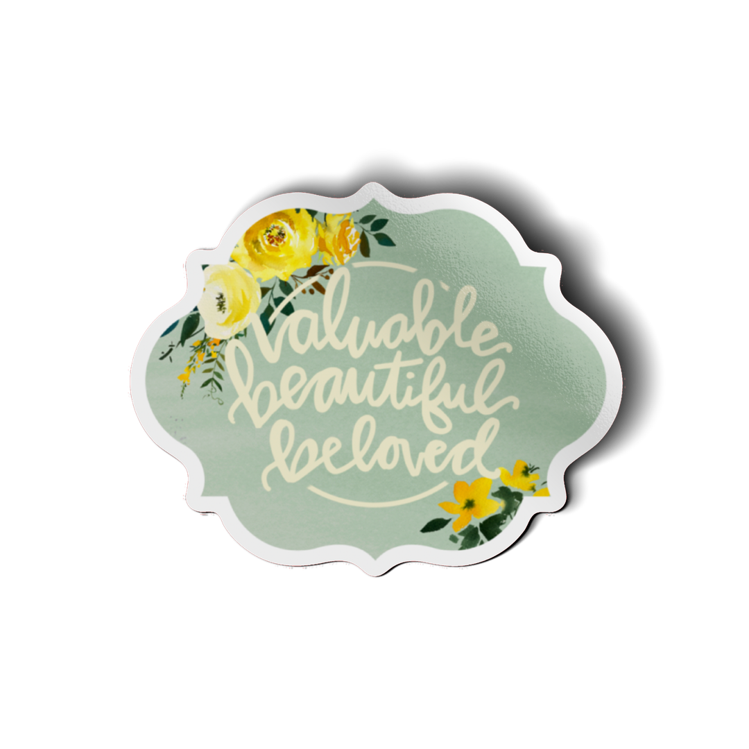 Valuable Beautiful Beloved Vinyl Sticker-Pink Salt Riot