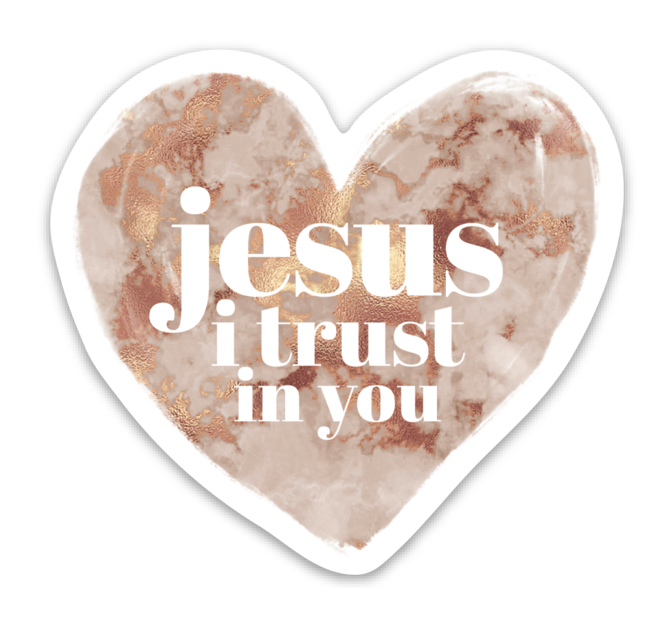 Jesus I Trust in You Heart Vinyl Sticker