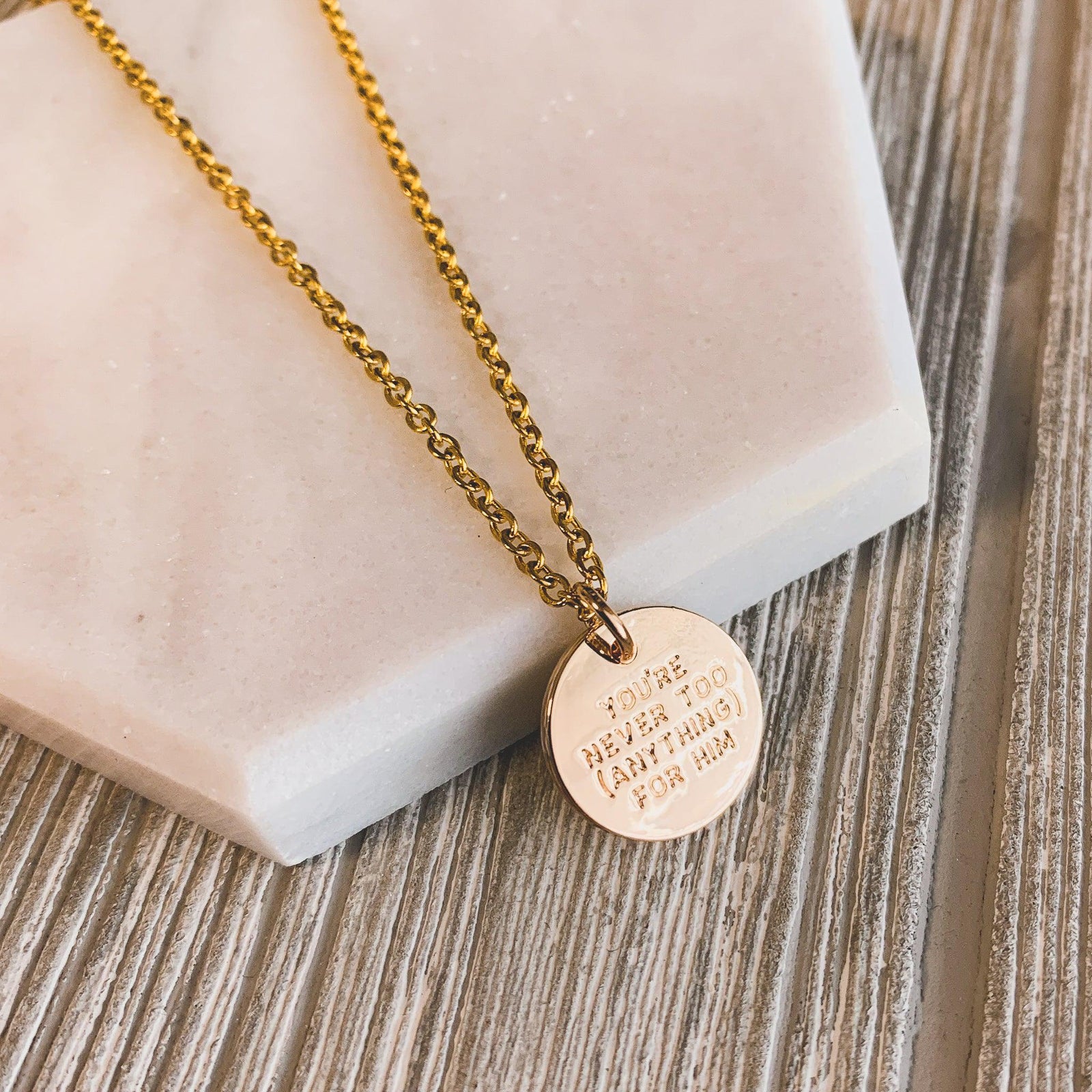 Be Real with Jesus Gold Necklace - Pink Salt Riot