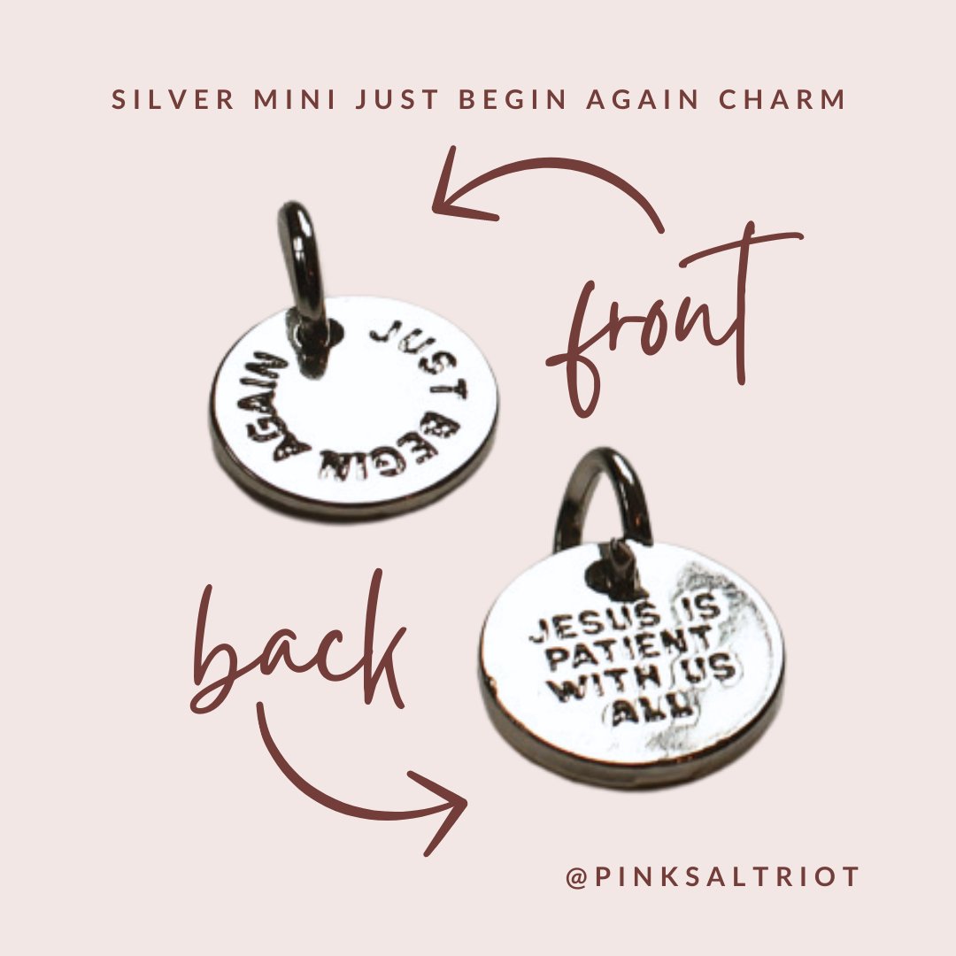 Begin Again Silver Christian Charm Necklace - Pink Salt Riot