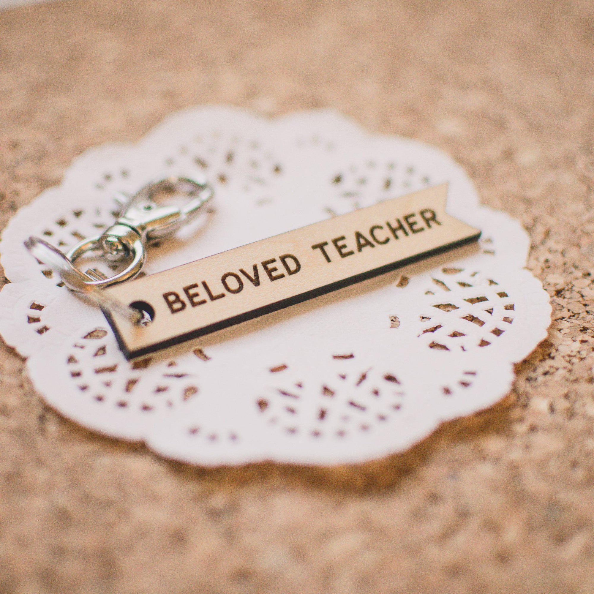 Beloved Teacher Keychain - Pink Salt Riot