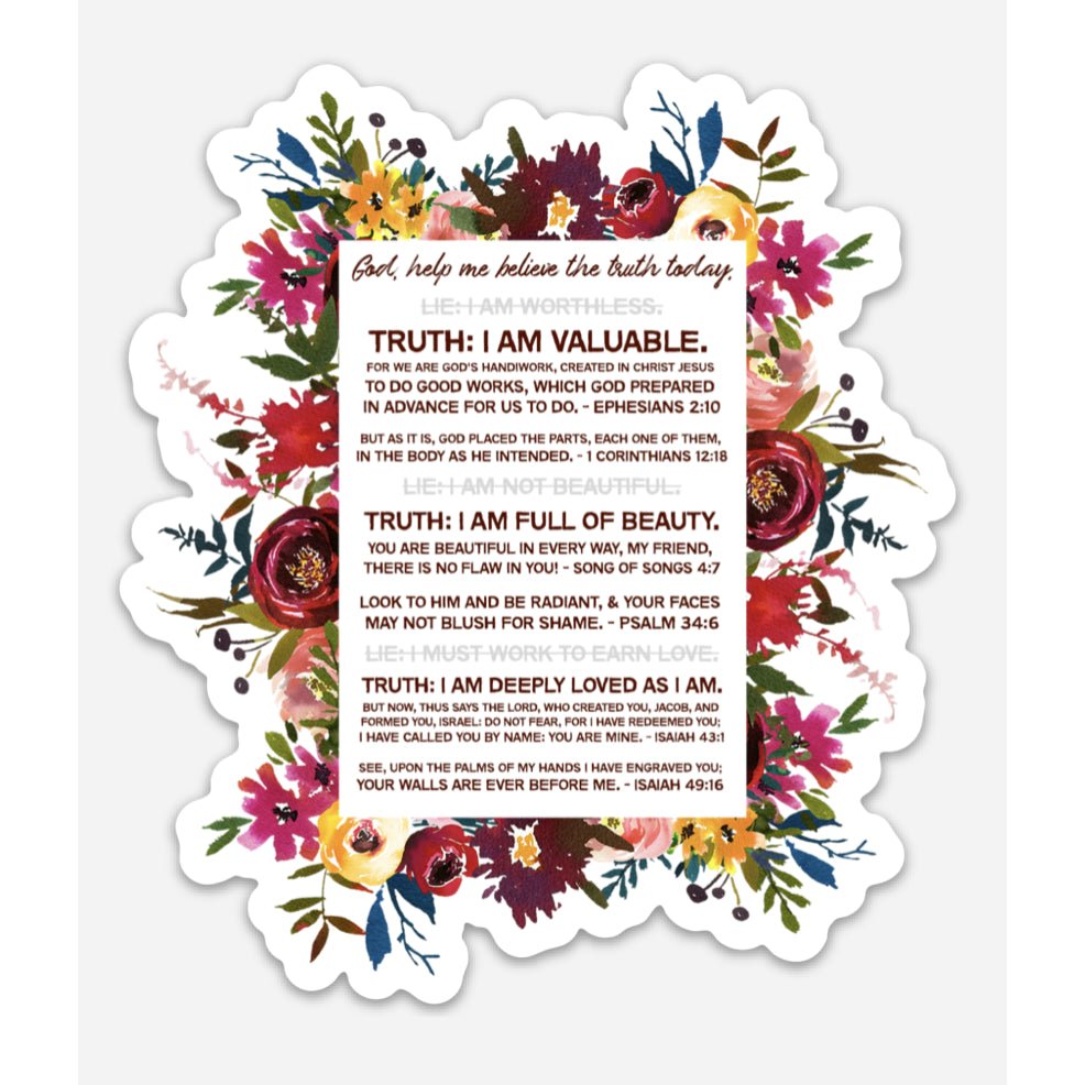Biblical Affirmations Mirror Cling - Pink Salt Riot