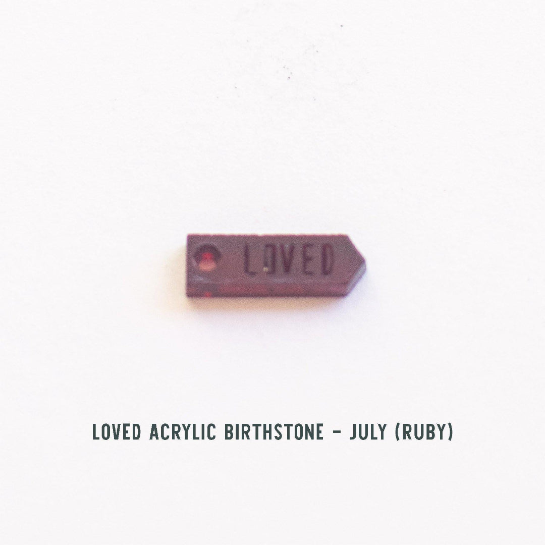 Birthstone Loved Necklace (Add up to 10 birthstones!) - Pink Salt Riot July ruby