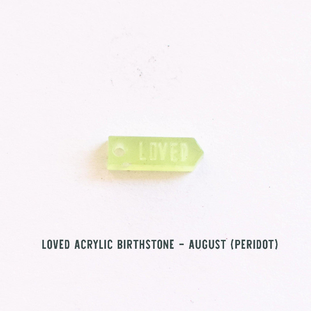 Birthstone Loved Necklace (Add up to 10 birthstones!) - Pink Salt Riot August peridot