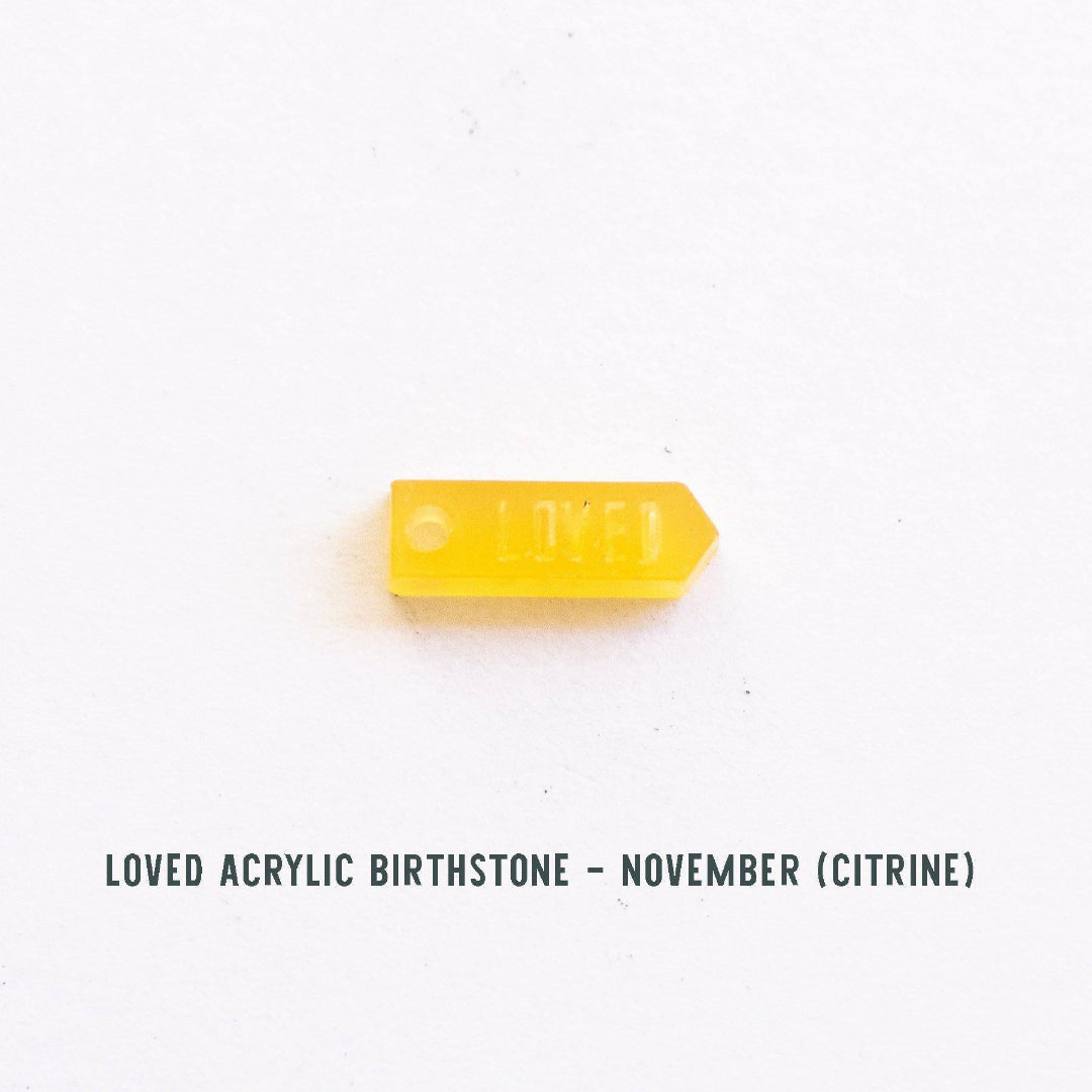 Birthstone Loved Necklace (Add up to 10 birthstones!) - Pink Salt Riot November citrine