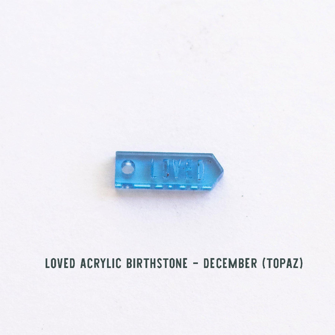 Birthstone Loved Necklace (Add up to 10 birthstones!) - Pink Salt Riot December topaz