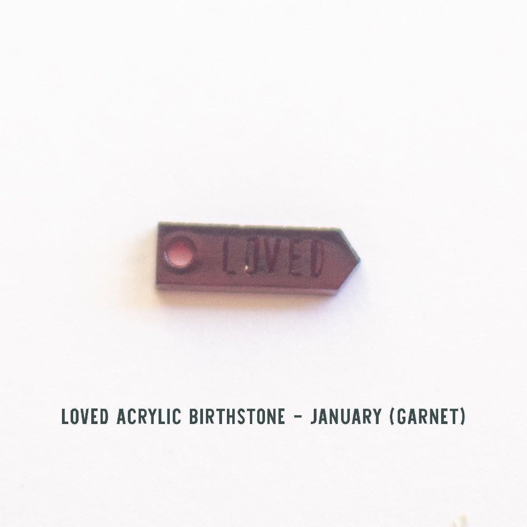 Birthstone Loved Necklace (Add up to 10 birthstones!) - Pink Salt Riot January garnet