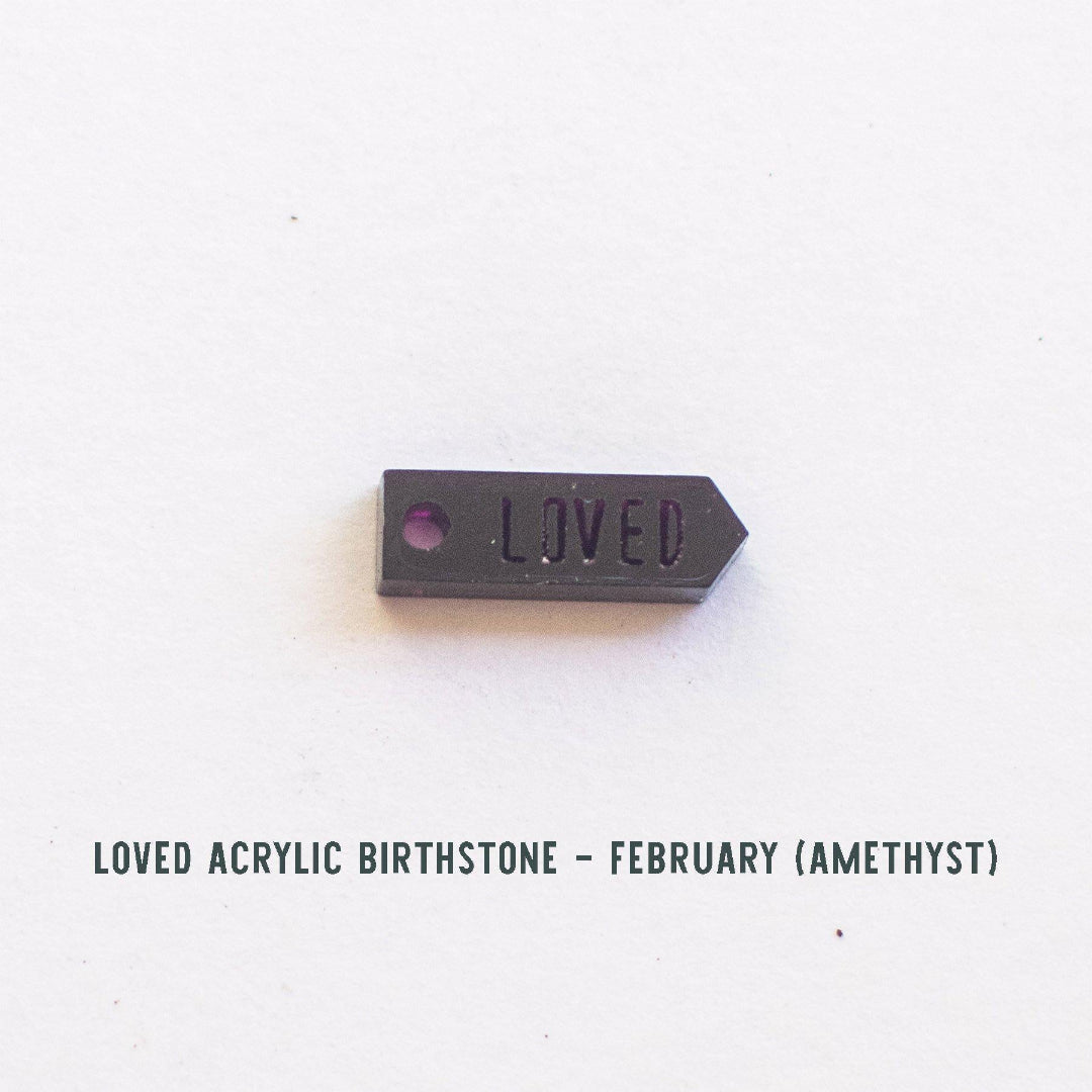 Birthstone Loved Necklace (Add up to 10 birthstones!) - Pink Salt Riot February amethyst