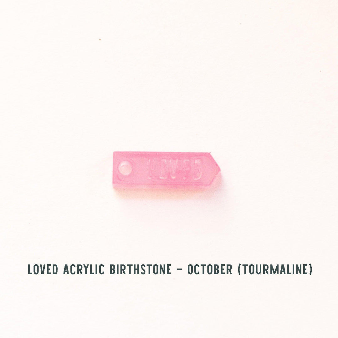 Birthstone Loved Necklace (Add up to 10 birthstones!) - Pink Salt Riot October tourmaline