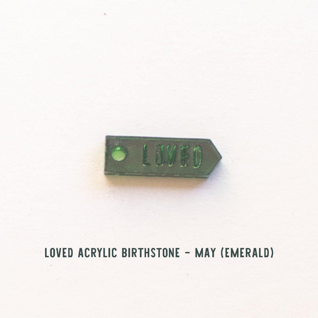 Birthstone Loved Necklace (Add up to 10 birthstones!) - Pink Salt Riot May emerald