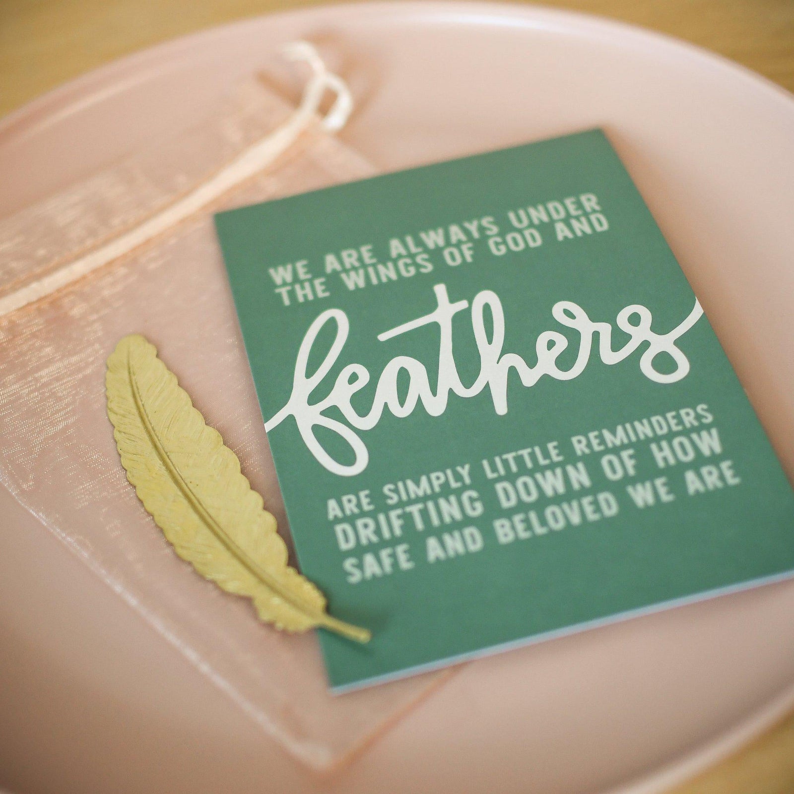 Brass Feather Bookmark - Pink Salt Riot