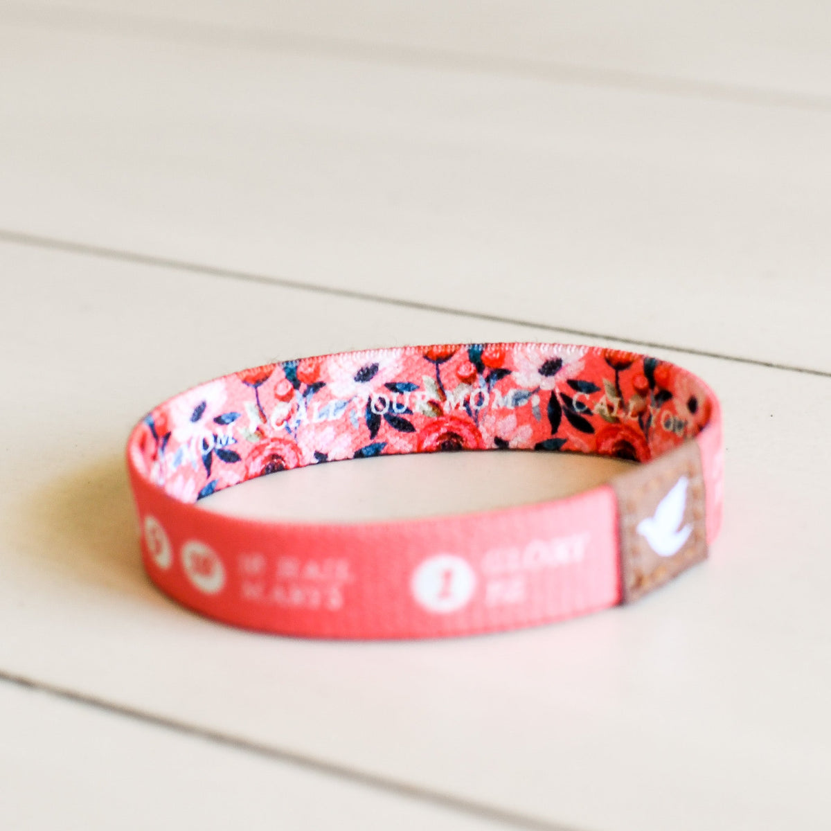 Call Your Mom Womens Rosary Bracelet - Pink Salt Riot