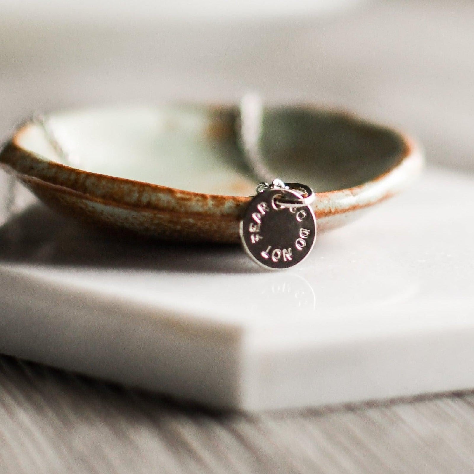 Do Not Fear Silver Coin Necklace - Pink Salt Riot