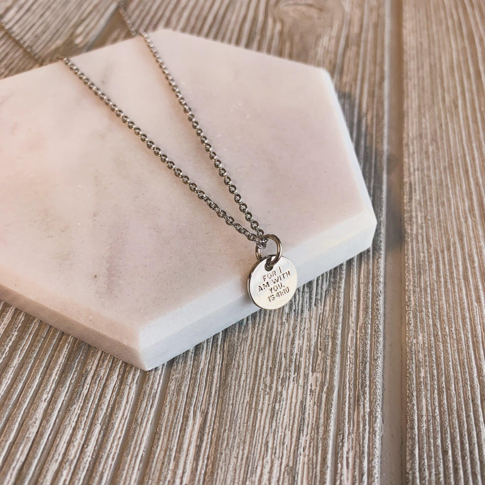 Do Not Fear Silver Coin Necklace - Pink Salt Riot