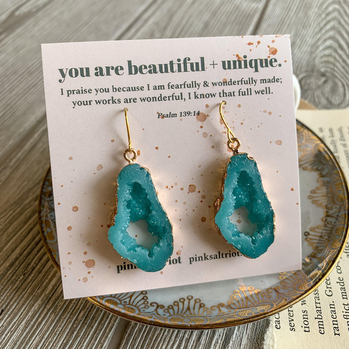 DOLLAR DAYS! Hidden Sparkle Faux Druzy Earrings - Pink Salt Riot