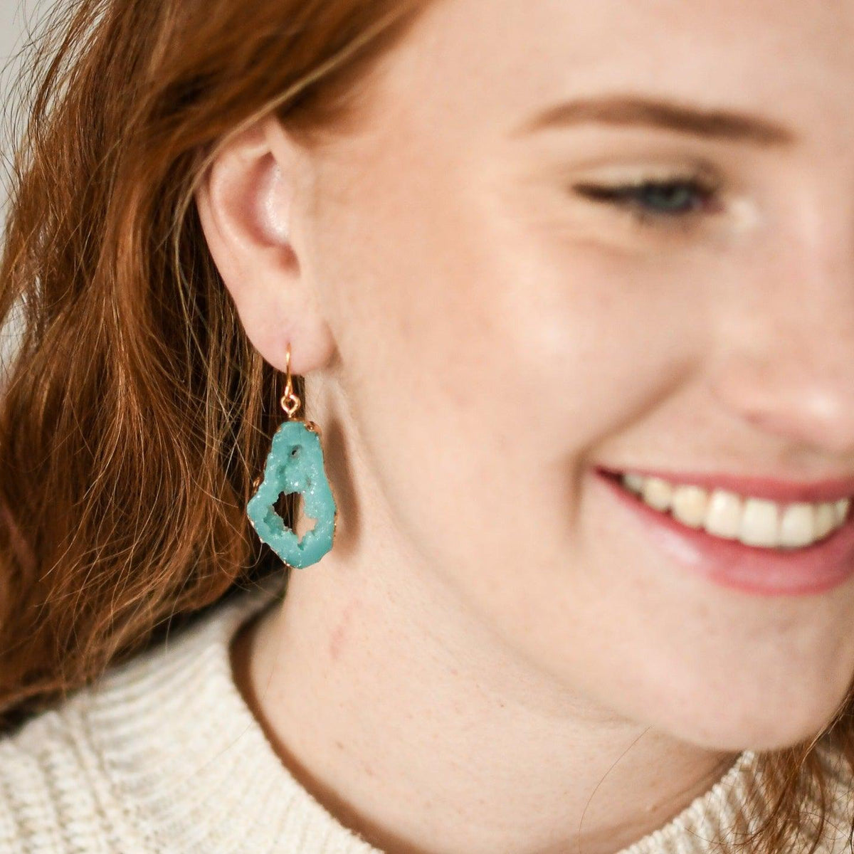 DOLLAR DAYS! Hidden Sparkle Faux Druzy Earrings - Pink Salt Riot