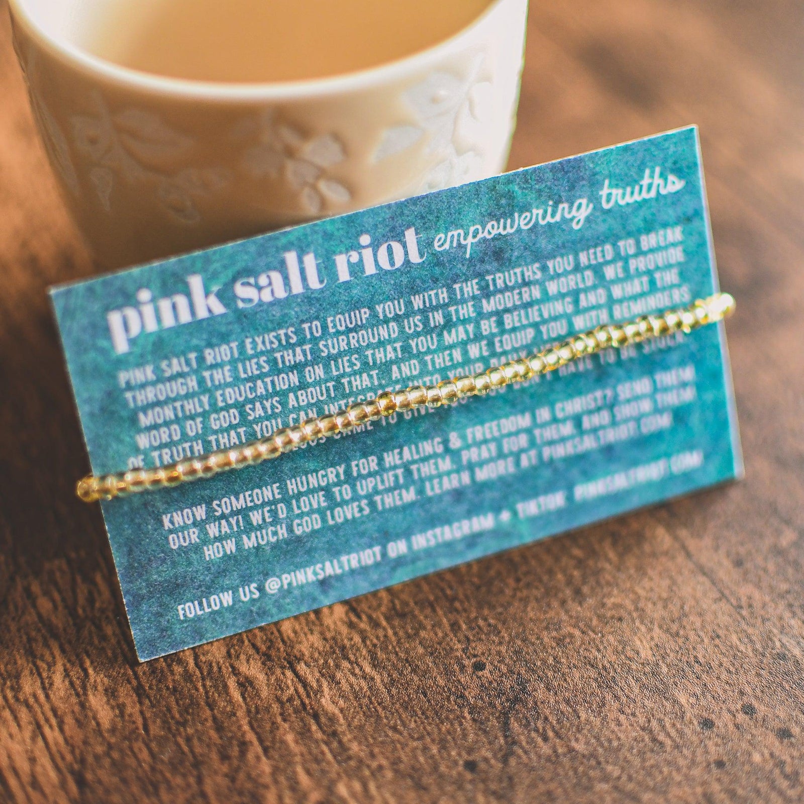 DOLLAR DAYS! Peace Gold Word Bracelet - Pink Salt Riot