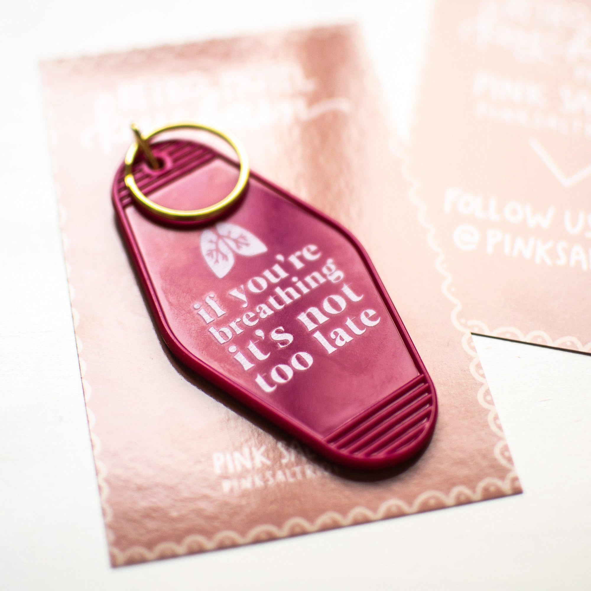 DOLLAR DAYS! Retro Hotel Keychain - Still Breathing - Pink Salt Riot