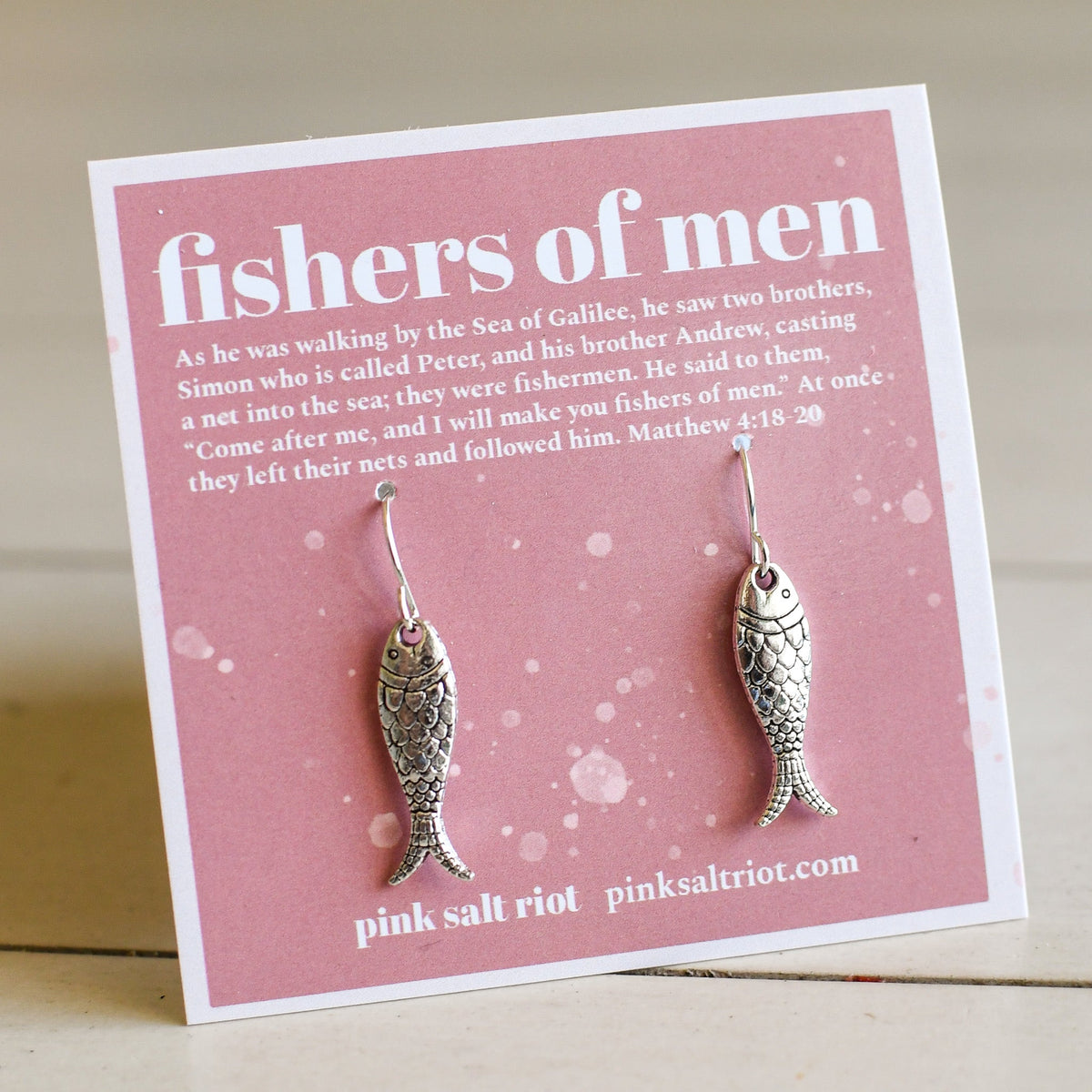 DOLLAR DAYS! Silver Fish Textured Earrings - Pink Salt Riot