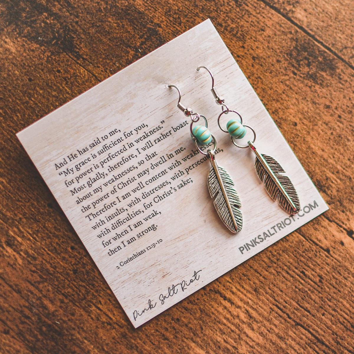 DOLLAR DAYS! Turquoise &amp; Feather Earrings - Pink Salt Riot