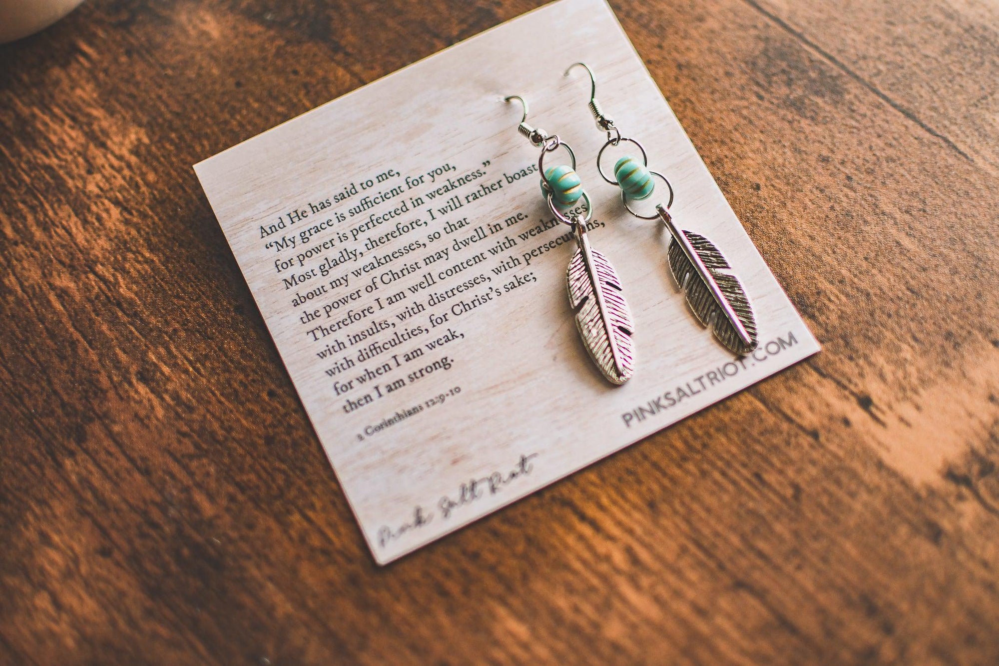 DOLLAR DAYS! Turquoise & Feather Earrings - Pink Salt Riot