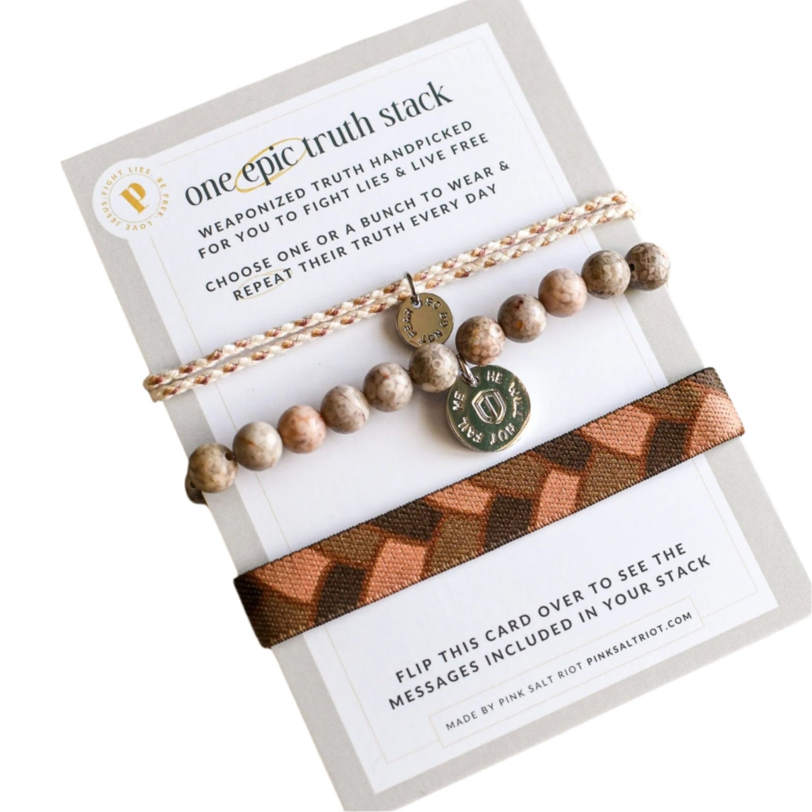 Earthy Stack - No Fear, God Won't Fail, Be His Hands - Pink Salt Riot