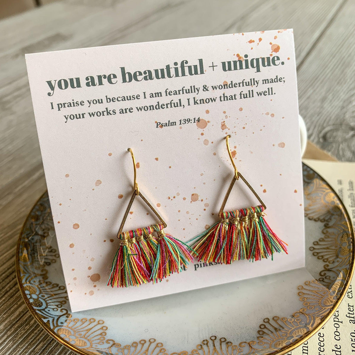 Festival Triangle Tassel Earrings - Pink Salt Riot