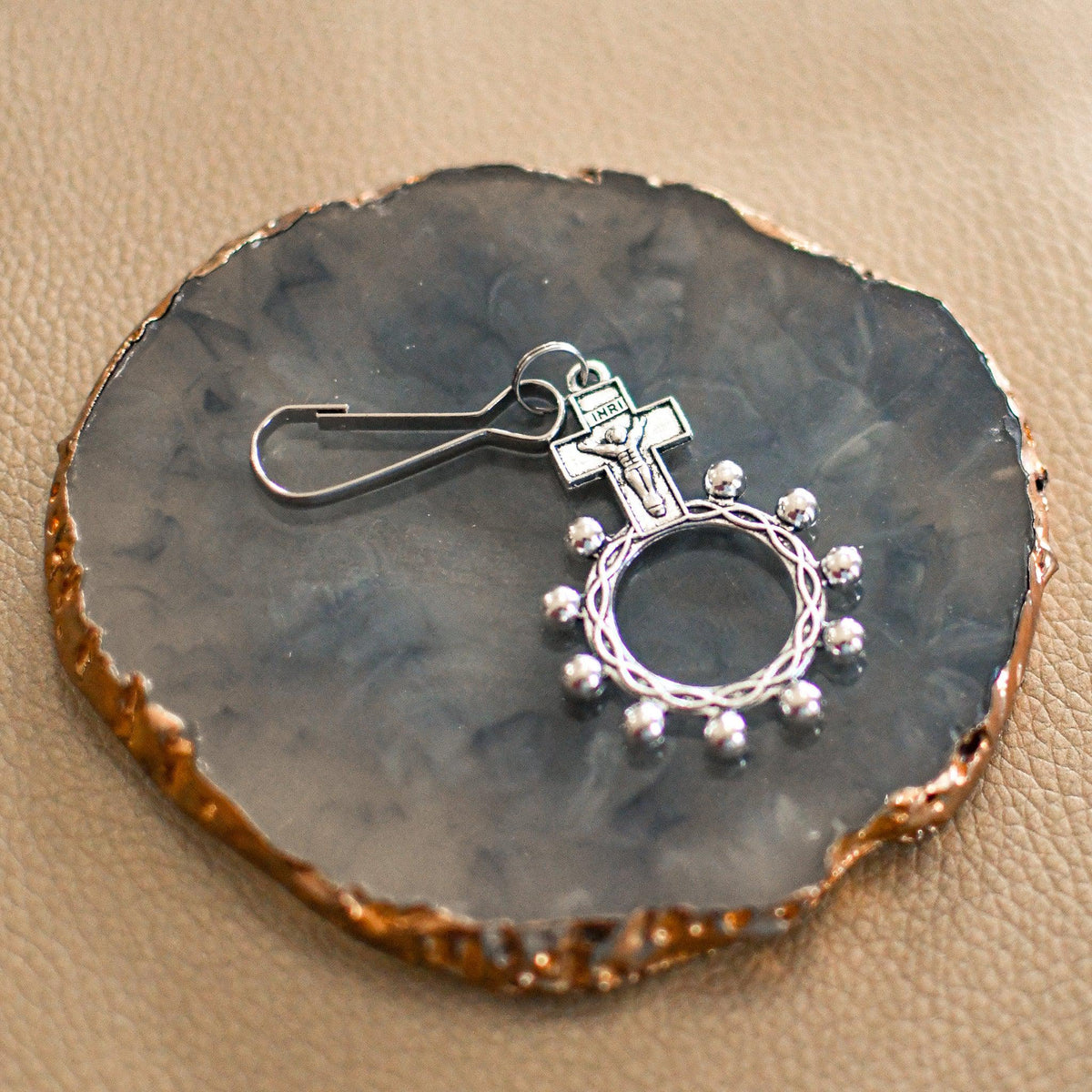 Finger Rosary Zipper Pull - Pink Salt Riot