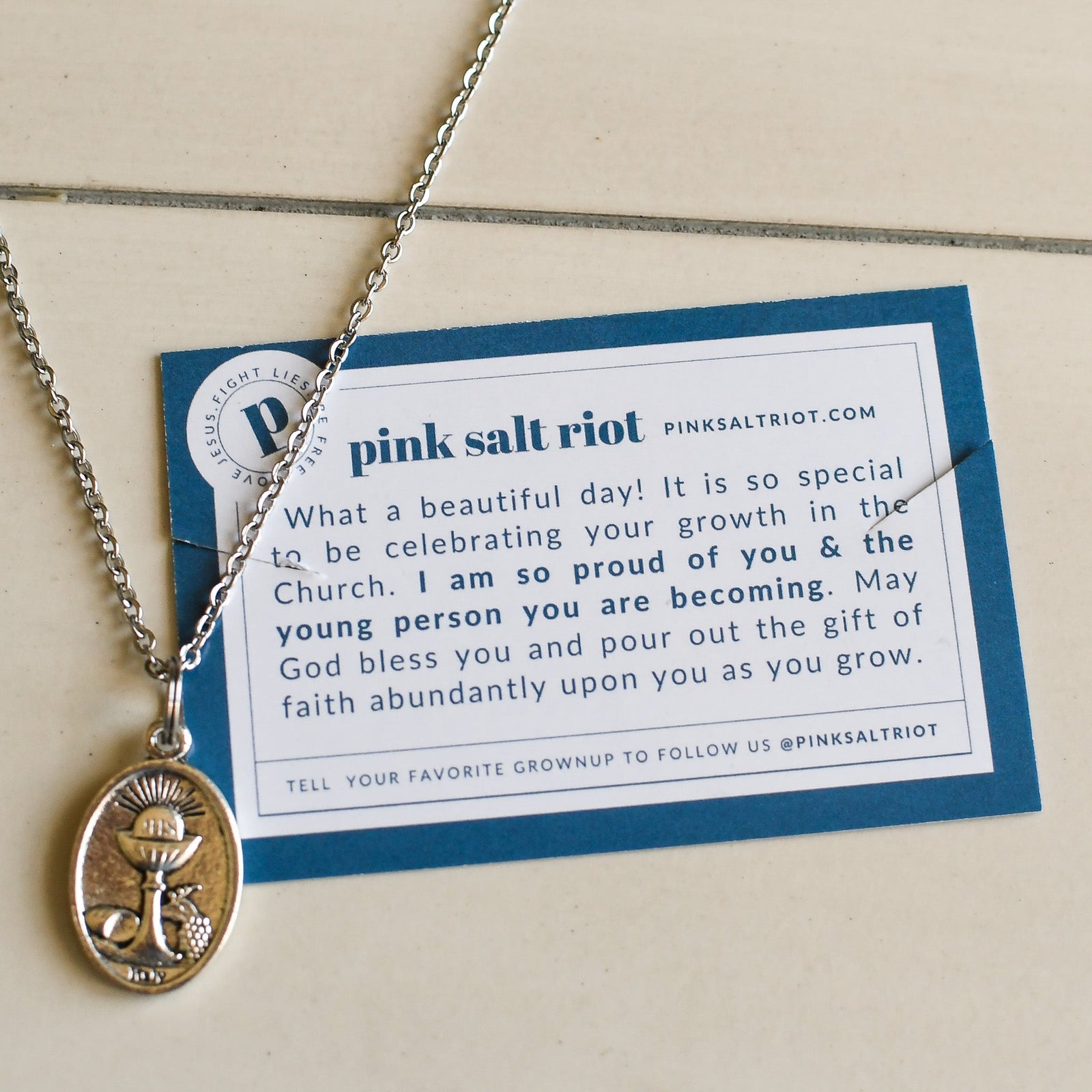 First Communion Necklace - Pink Salt Riot