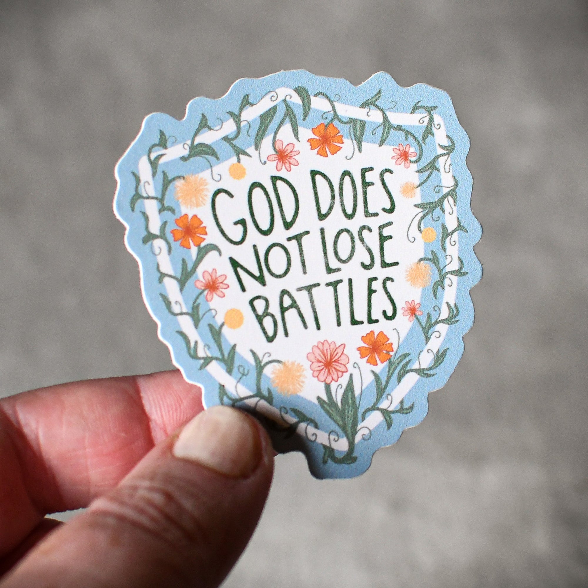 God Does Not Lose Battles Vinyl Sticker - Pink Salt Riot