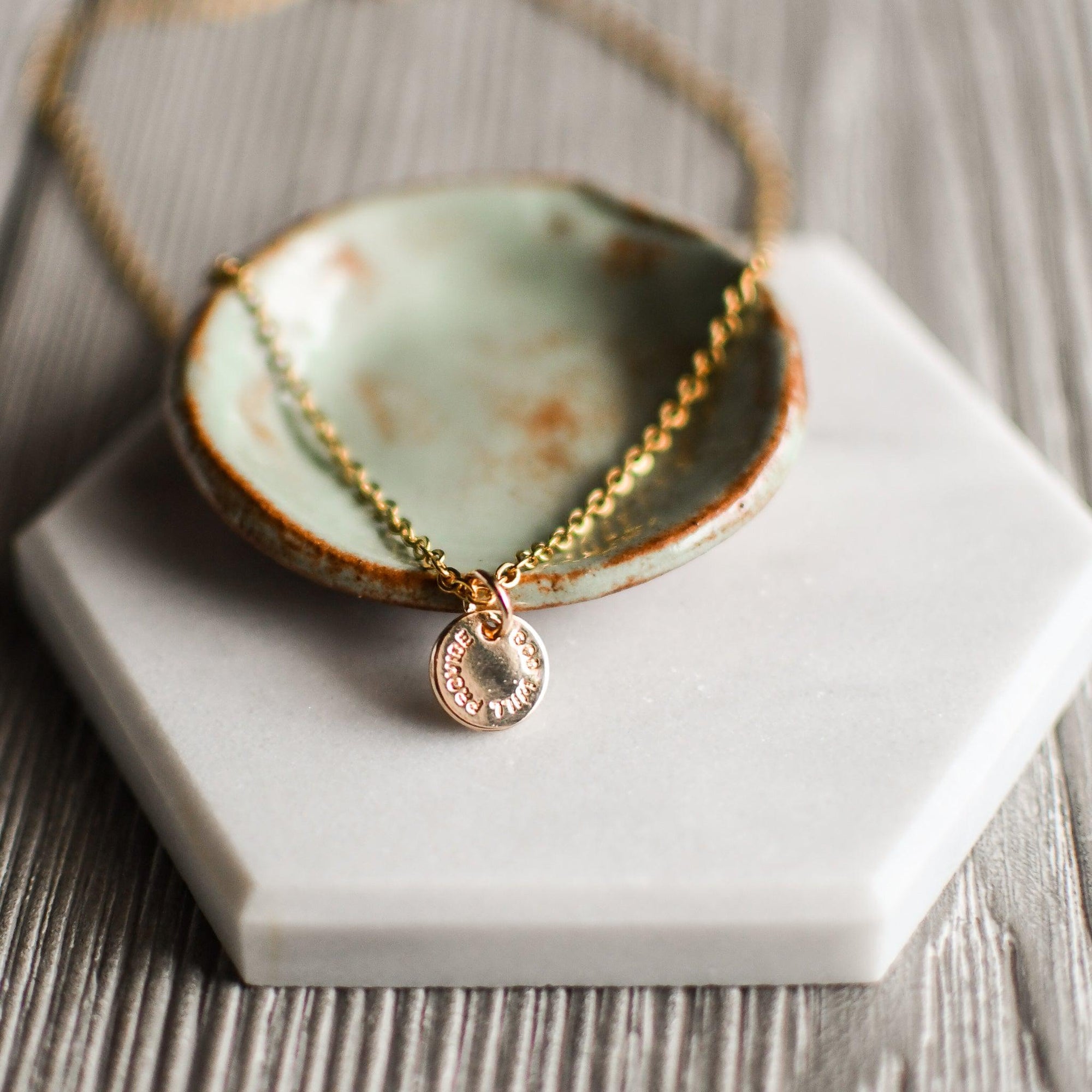 God is Enough Gold Necklace - Pink Salt Riot