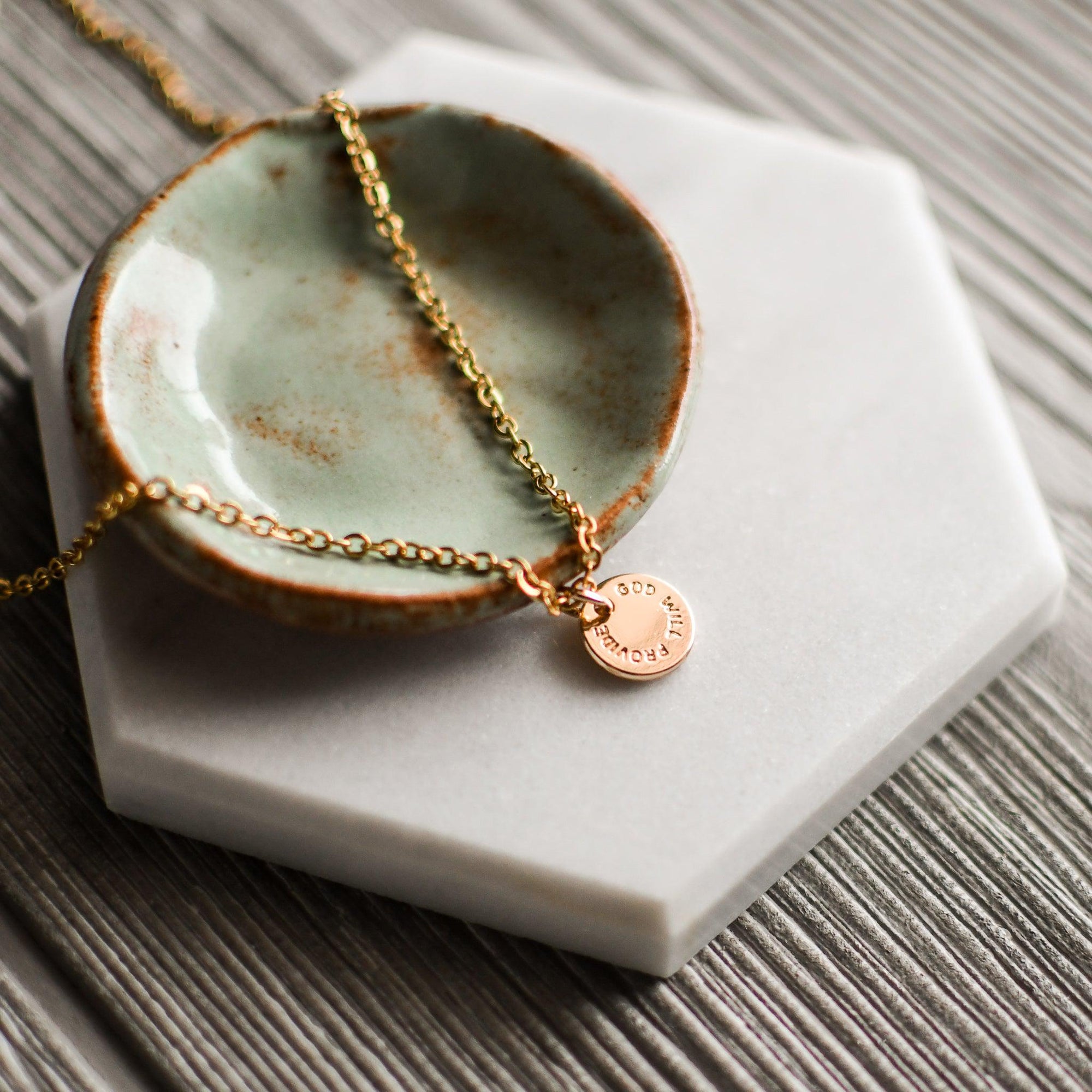 God is Enough Gold Necklace - Pink Salt Riot