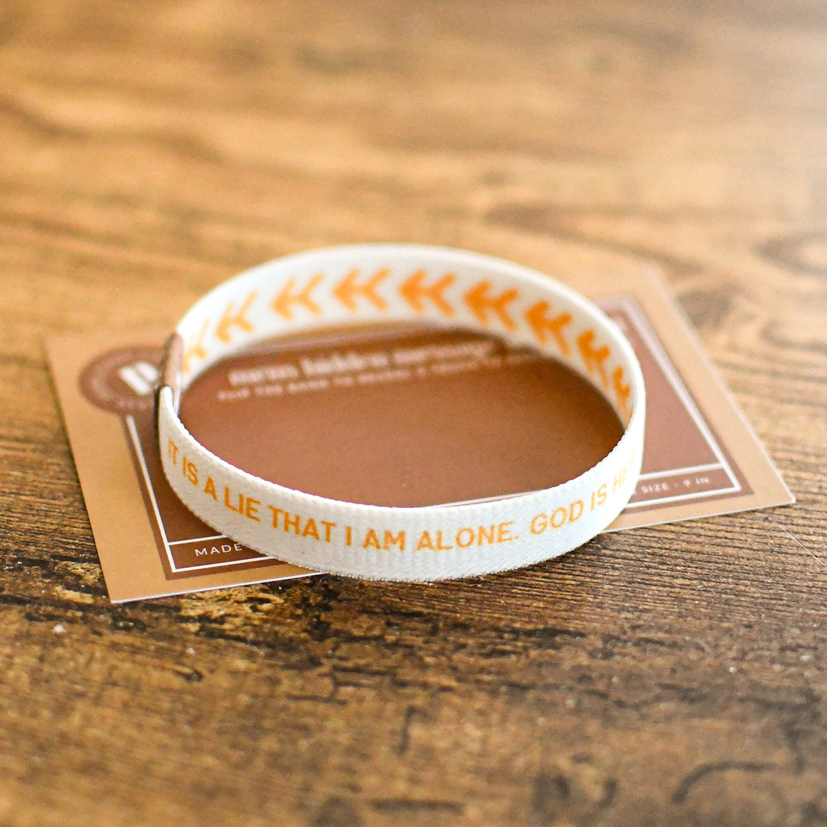 God is Here with Me Elastic Mens TruthBand - Pink Salt Riot