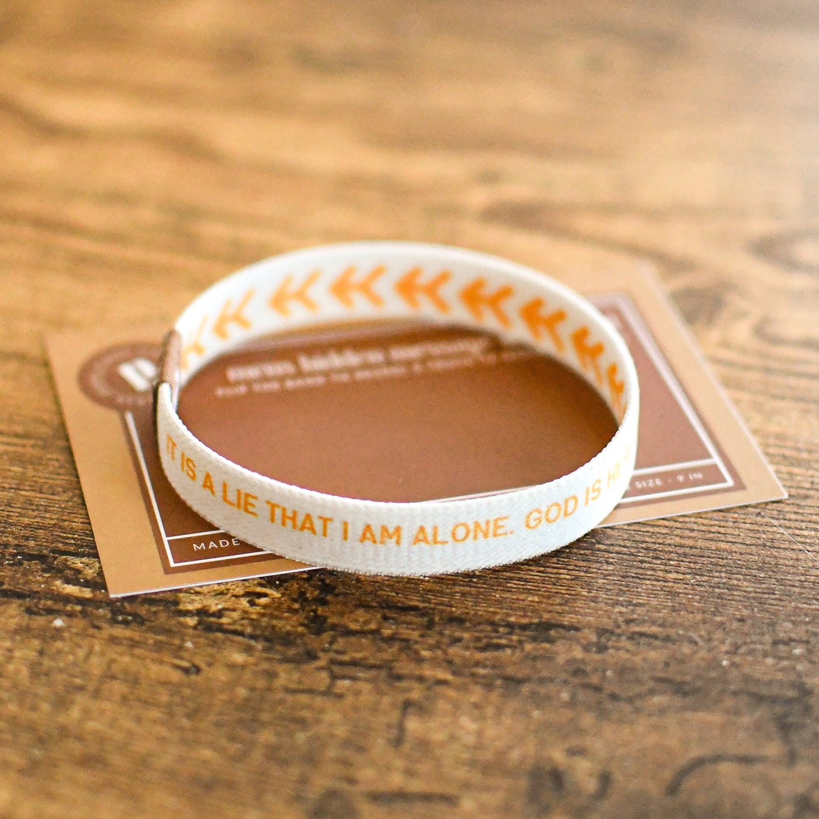 God is Here with Me Elastic Mens TruthBand - Pink Salt Riot