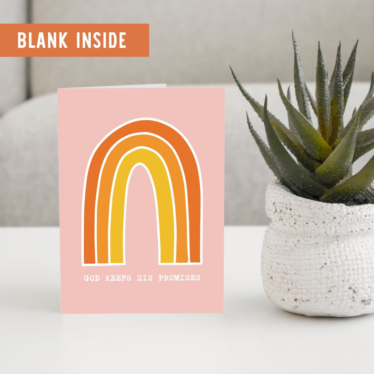 God Keeps His Promises Blank Card - Pink Salt Riot