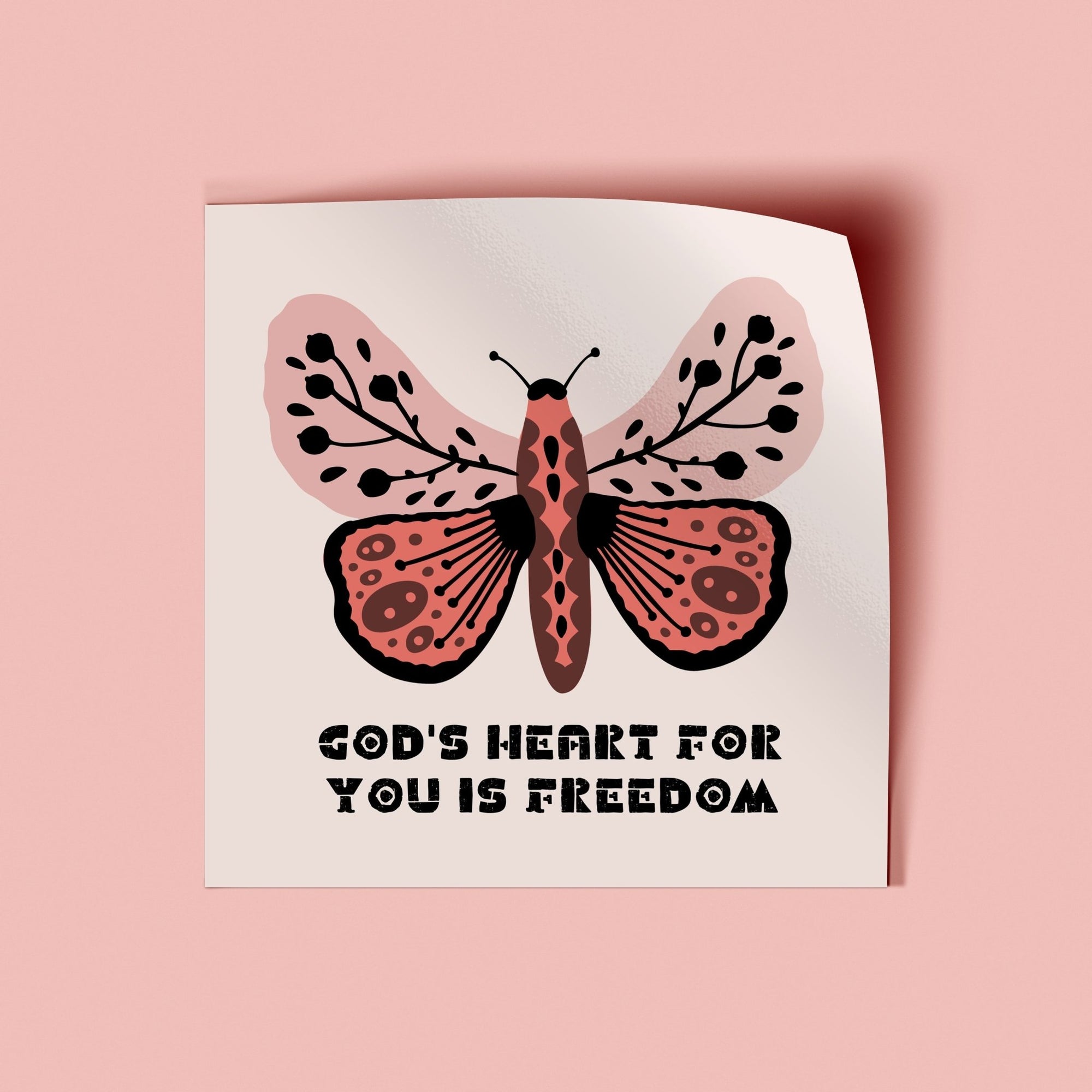 God's Heart For You is Freedom Vinyl Sticker - Pink Salt Riot