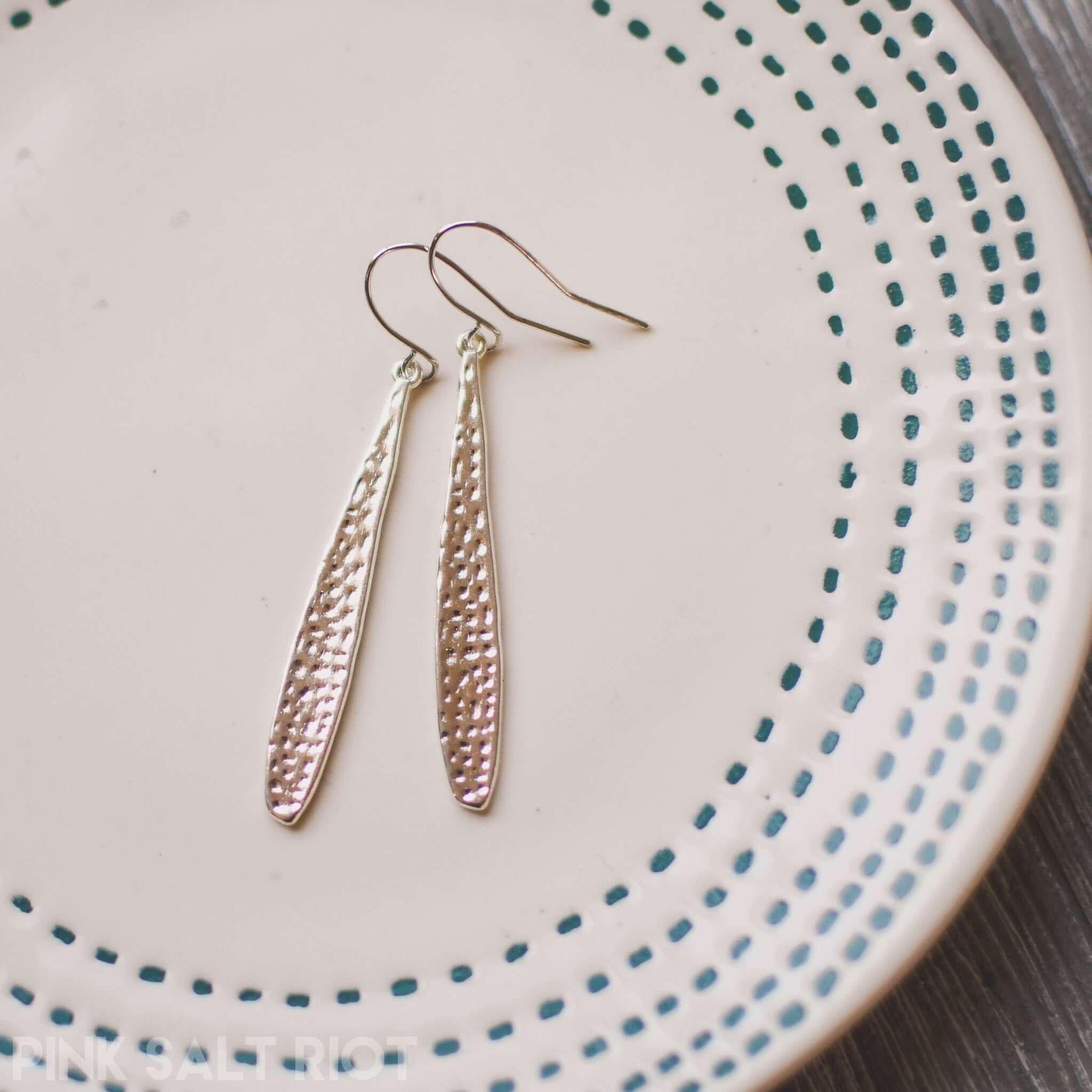 Hammered Beauty Drop Earrings - Pink Salt Riot