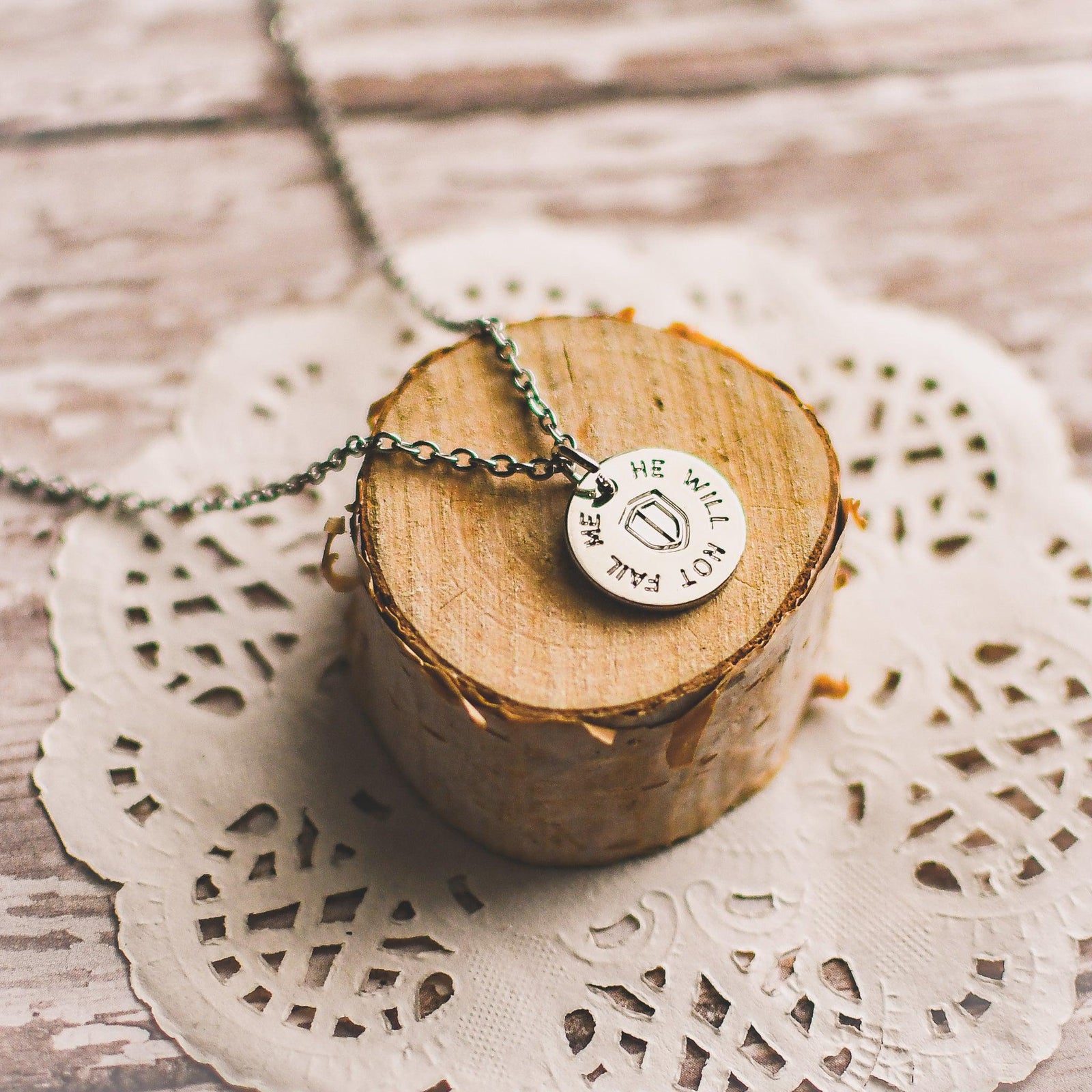 He Will Not Fail Me Silver Necklace - Pink Salt Riot