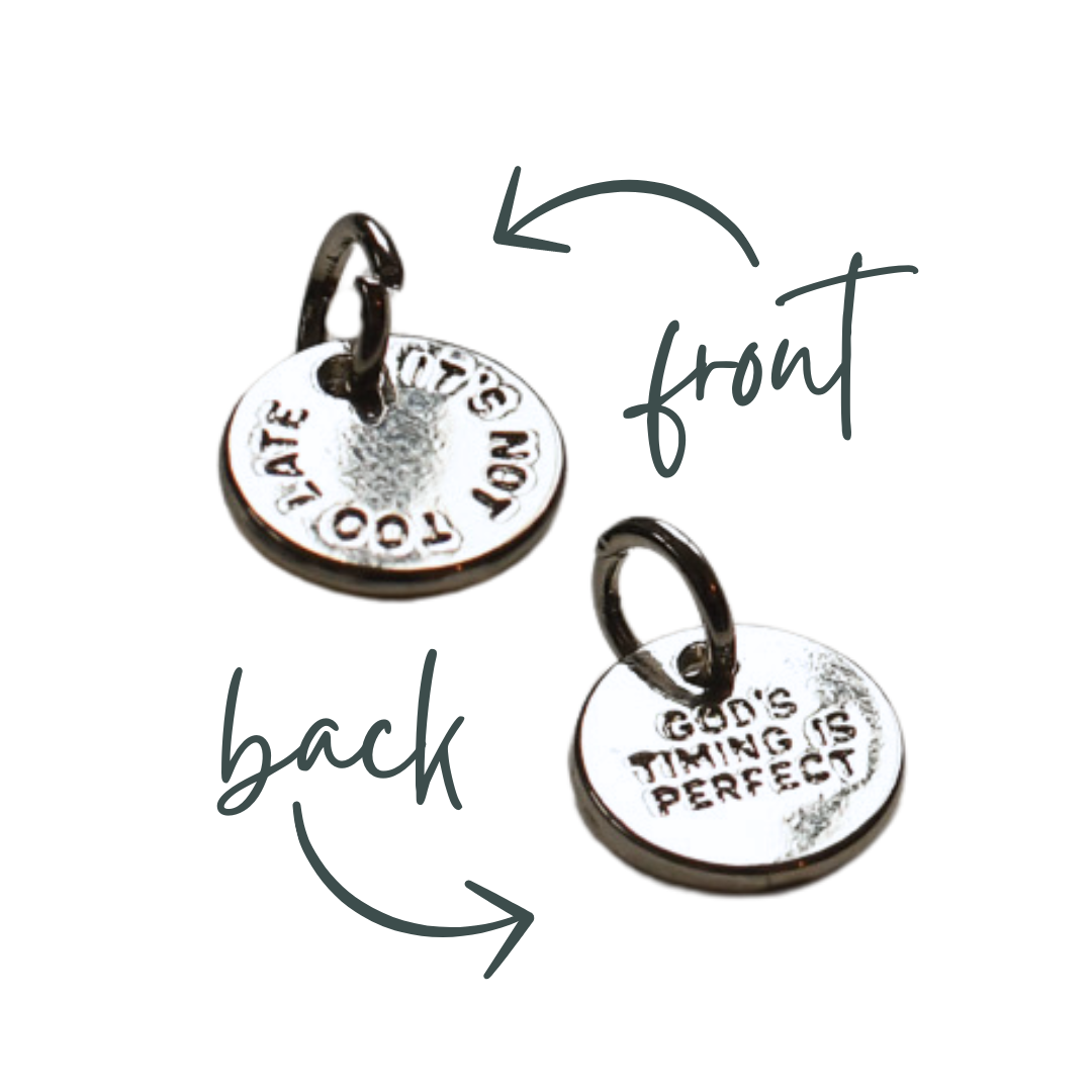 Bespoke Charms-It's Not too Late charm- Pink Salt Riot