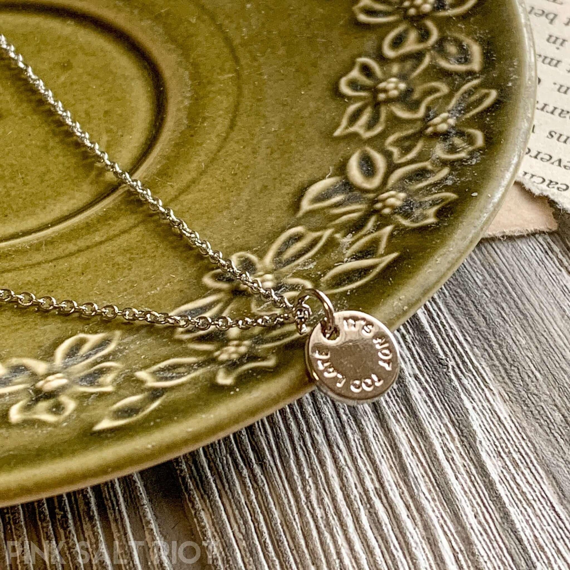 It's Not Too Late Silver Coin Necklace - Pink Salt Riot