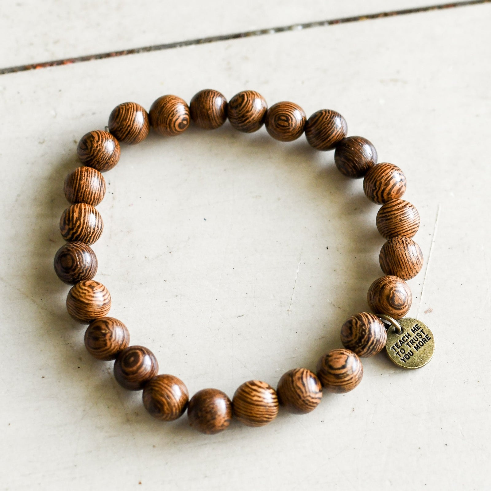 Jesus I Trust in You Wooden Bracelet-Pink Salt Riot