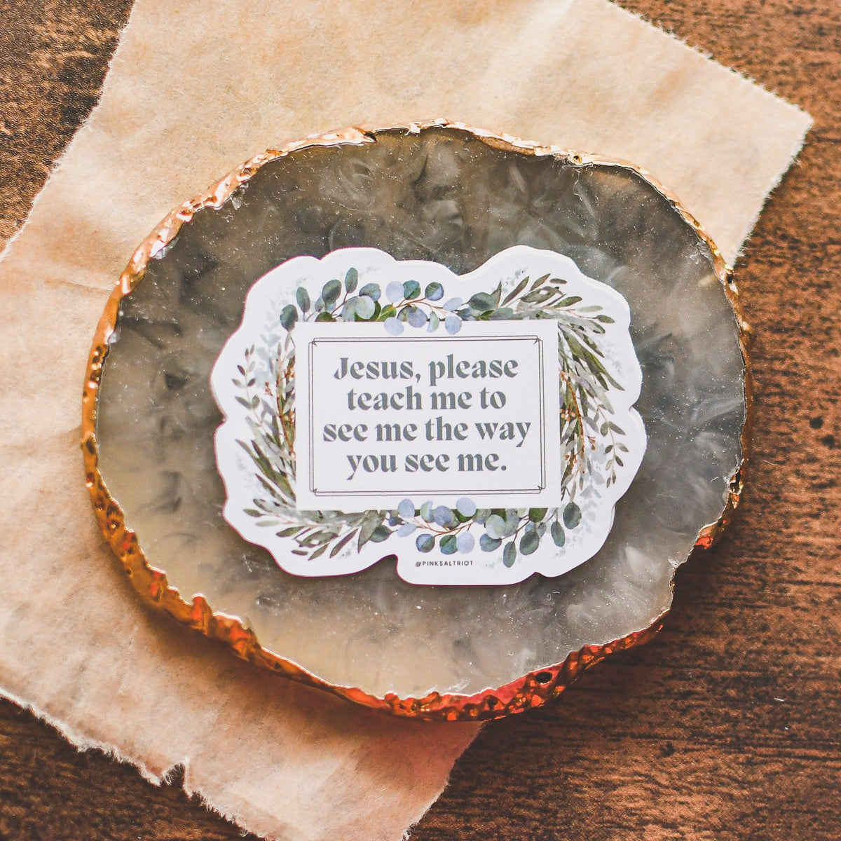 Jesus Teach Me Mirror Cling - Pink Salt Riot