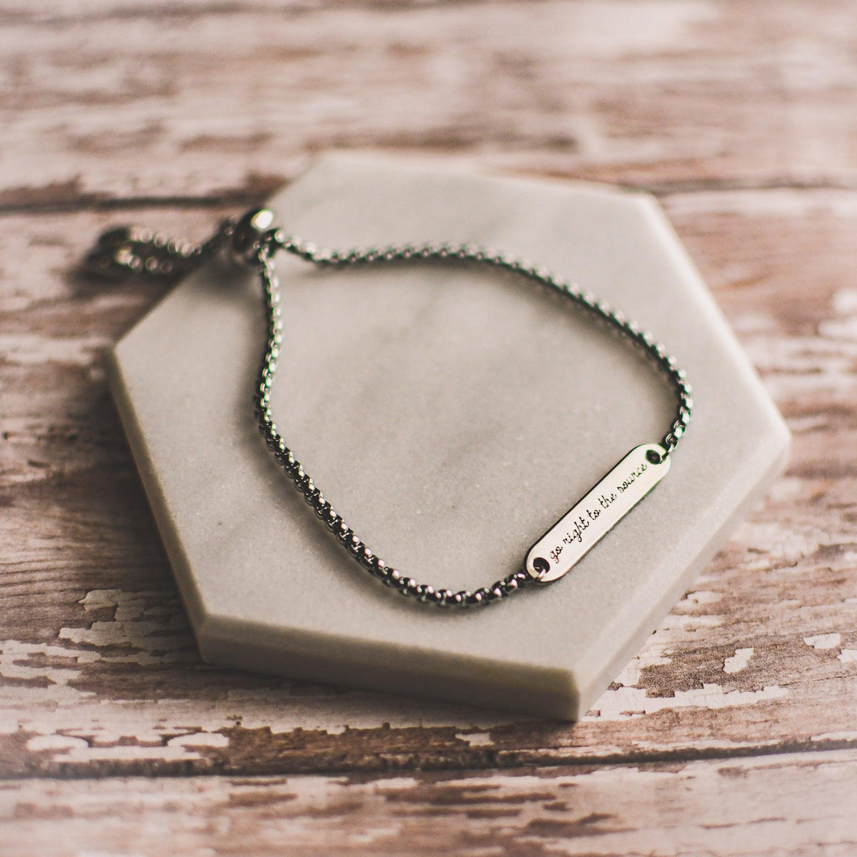 Just Ask Jesus Silver Bar Slider Bracelet - Pink Salt Riot