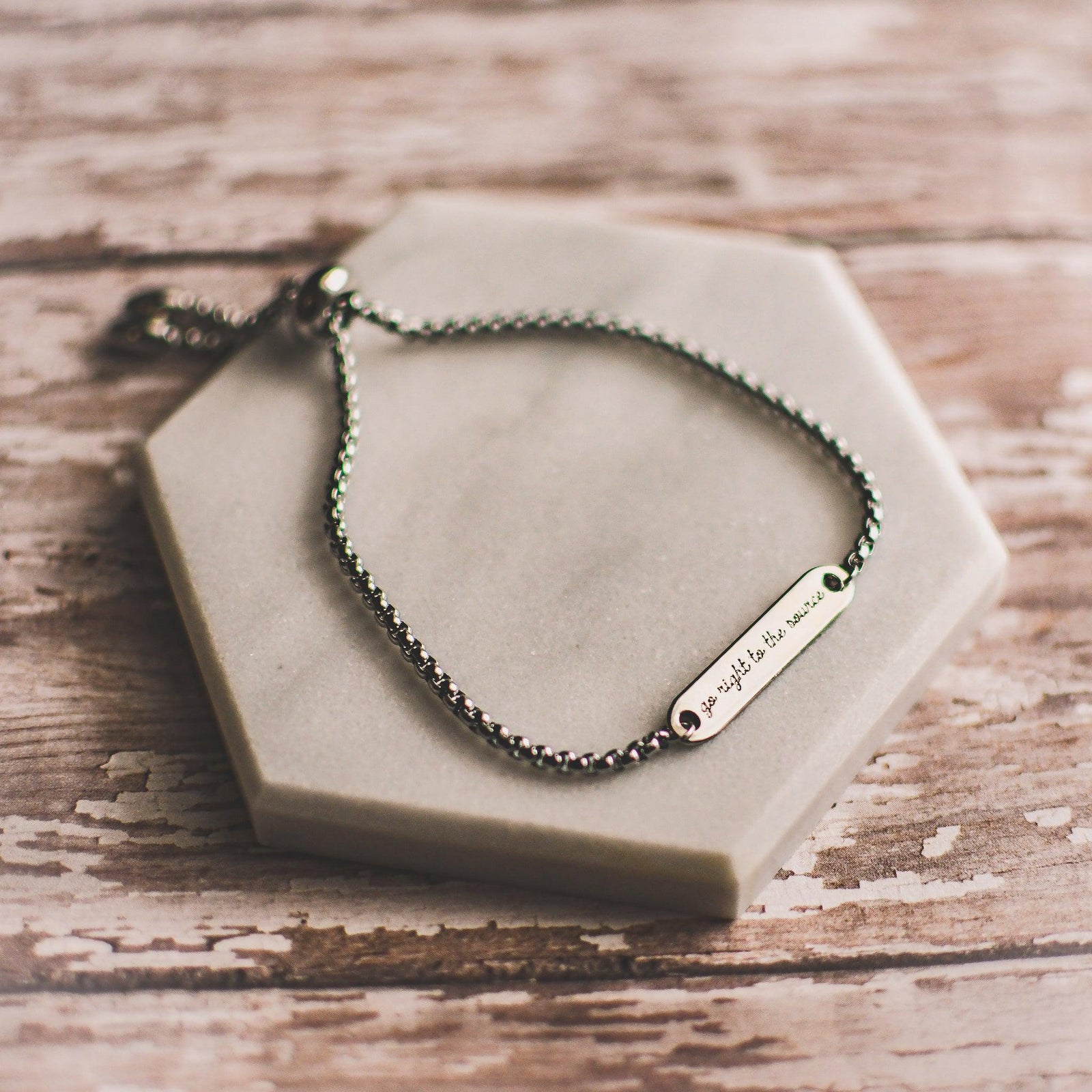 Just Ask Jesus Silver Bar Slider Bracelet - Pink Salt Riot