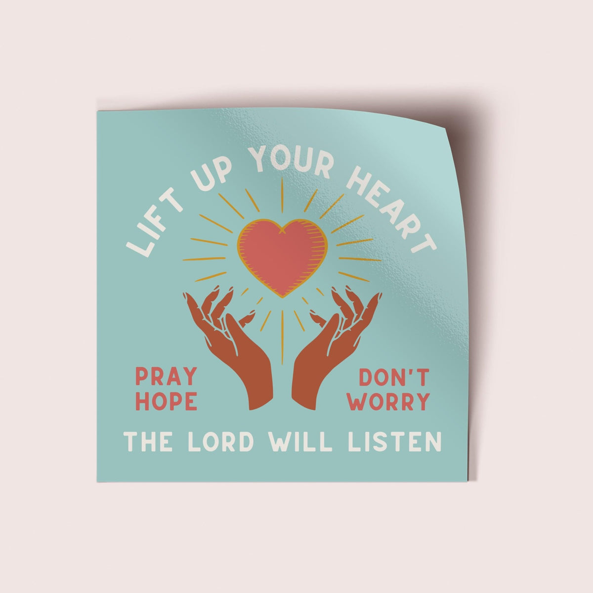 Lift Up Your Heart Vinyl Sticker - Pink Salt Riot