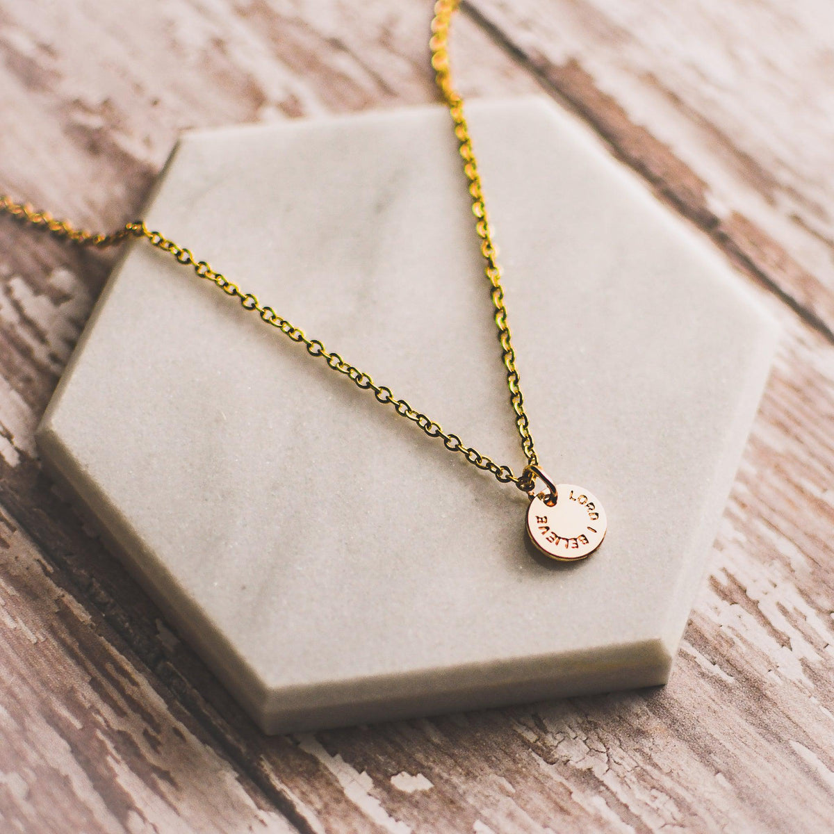 Lord I Believe Coin Necklace - Pink Salt Riot