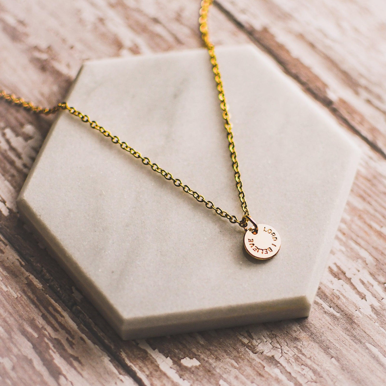 Lord I Believe Coin Necklace - Pink Salt Riot